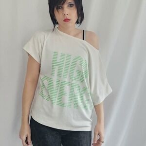 80s‎ White and Green High Energy Tee